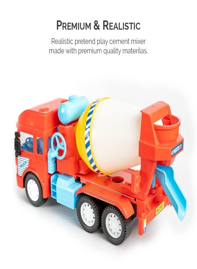 Ixora Cement Mixer Truck Friction Powered Toy Truck Push & Go Realistic Big Size Automobile Construction Engineering Plastic Toy Vehicle for Kids (Mixer Truck) - Image 5